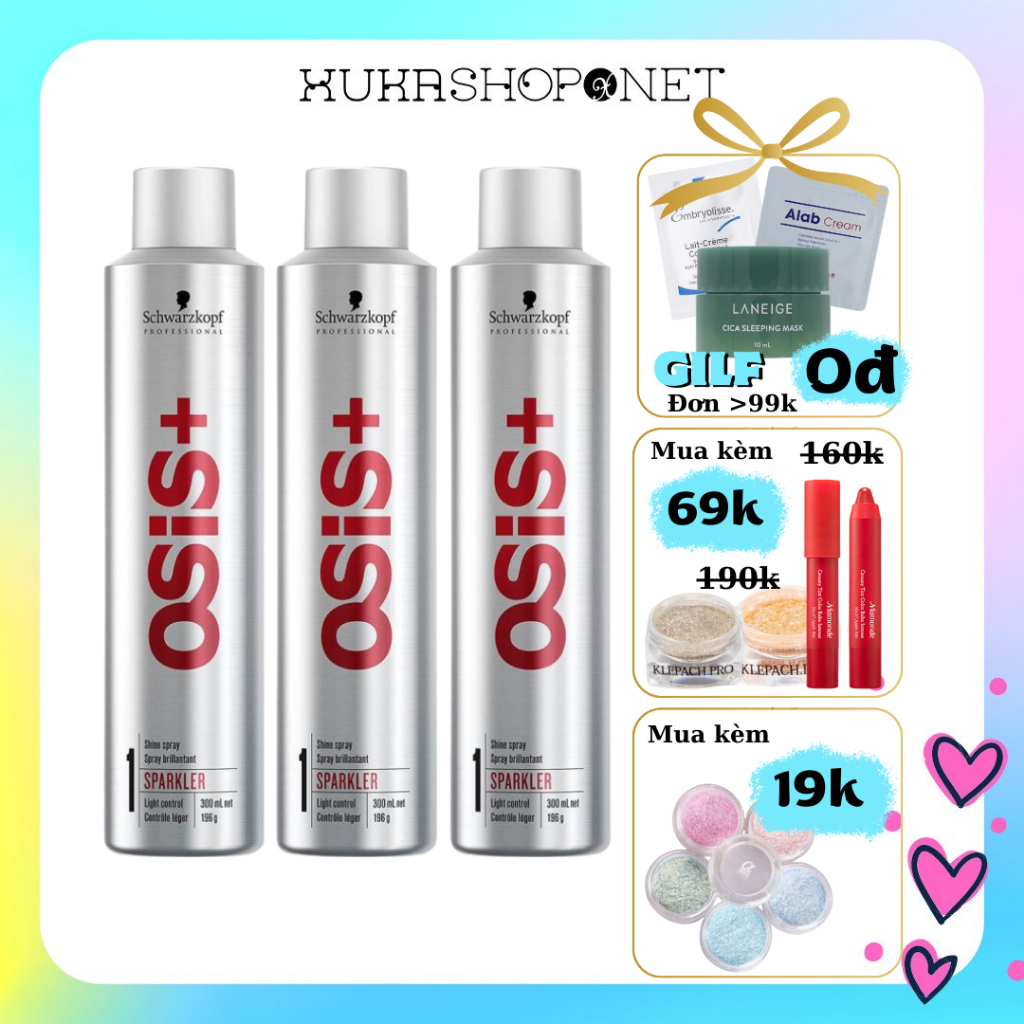 Keo Xịt Bóng tóc Osis+ 1 Sparkler 300ml (Hàng Nhập Đức)