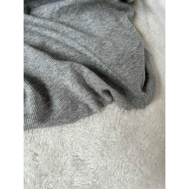 Vải thun tăm Hàn tông màu xanh xám