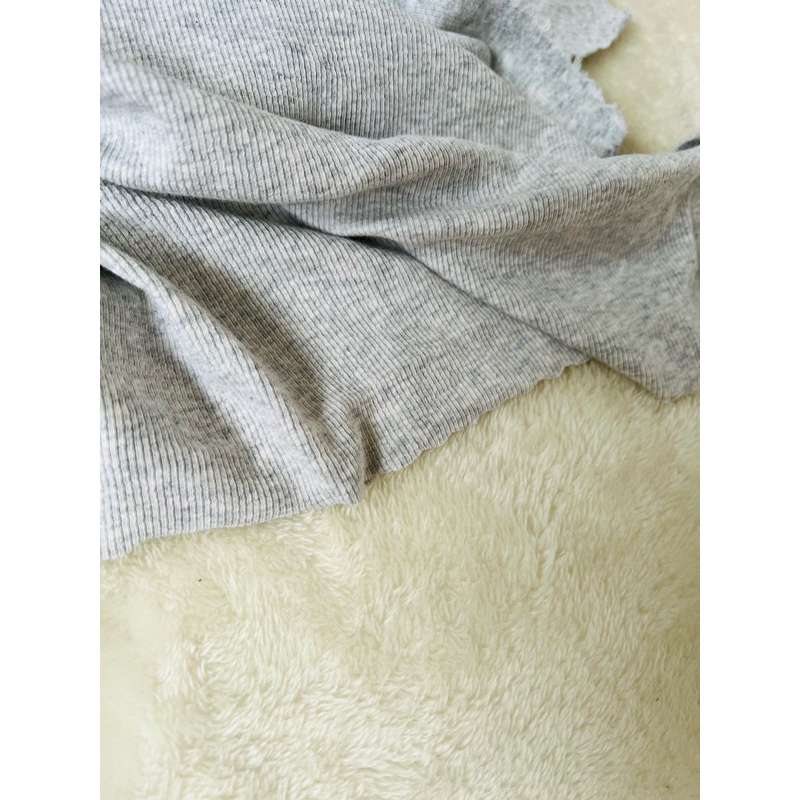 Vải thun tăm Hàn tông màu xanh xám