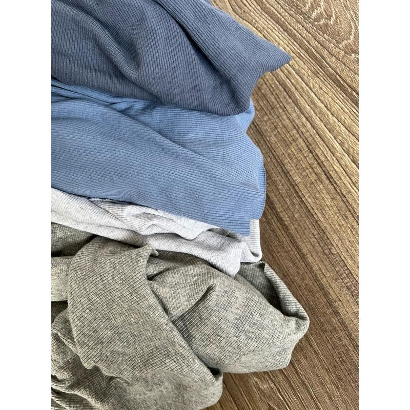 Vải thun tăm Hàn tông màu xanh xám