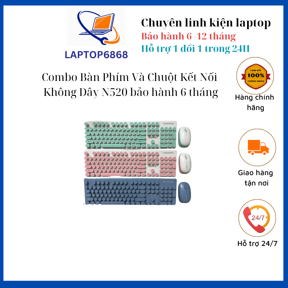 Combo Bàn Phím Và Chuột Kết Nối Không Dây N520 Dành Cho Dân Văn Phòng Và Sinh Viên