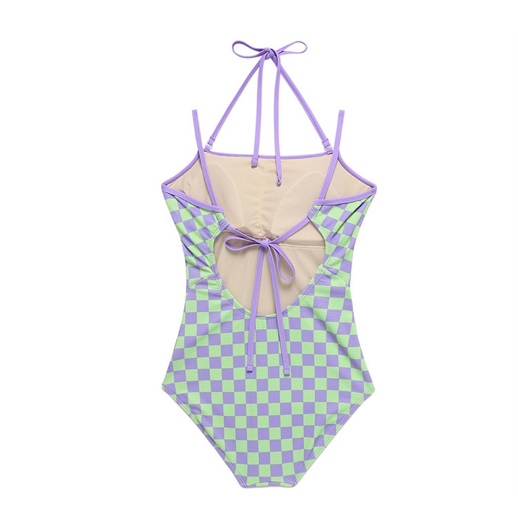 (Hàng có sẵn) Đồ bơi, bikini một mảnh áo tắm kiểu mới Âu Mỹ hoạ tiết caro xanh tím nổi bật, monikini cao cấp Lili Bikini | BigBuy360 - bigbuy360.vn