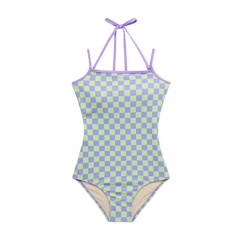 (Hàng có sẵn) Đồ bơi, bikini một mảnh áo tắm kiểu mới Âu Mỹ hoạ tiết caro xanh tím nổi bật, monikini cao cấp Lili Bikini | BigBuy360 - bigbuy360.vn