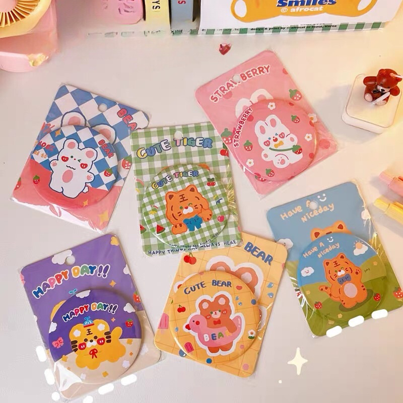 Gương Trang Điểm Cầm Tay Mini, Gương Bỏ Túi Phong Cách Hàn Quốc