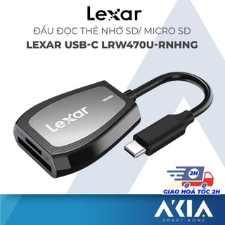 Đầu đọc thẻ nhớ sd/ micro sd lexar usb-c dual-slot reader lrw470u-rnhng, tốc độ truyền dữ liệu nhanh