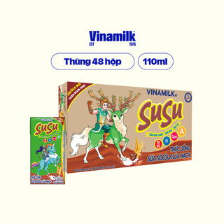Thùng Thức Uống Sữa Socola Lúa Mạch SuSu Hộp 110ml - 48 hộp/Thùng