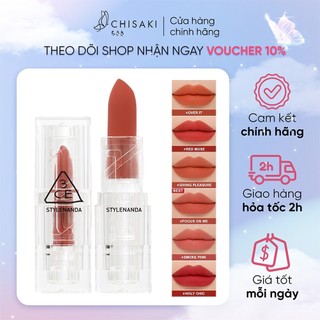 Son thỏi lì 3ce soft matte lipstick vỏ trong suốt 3.5g