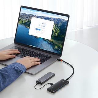 Hub chuyển đa năng Baseus USB/Type C to 4*USB3.0 25cm ( Lite Series 4-Port USB-A/Type C HUB Adapter)