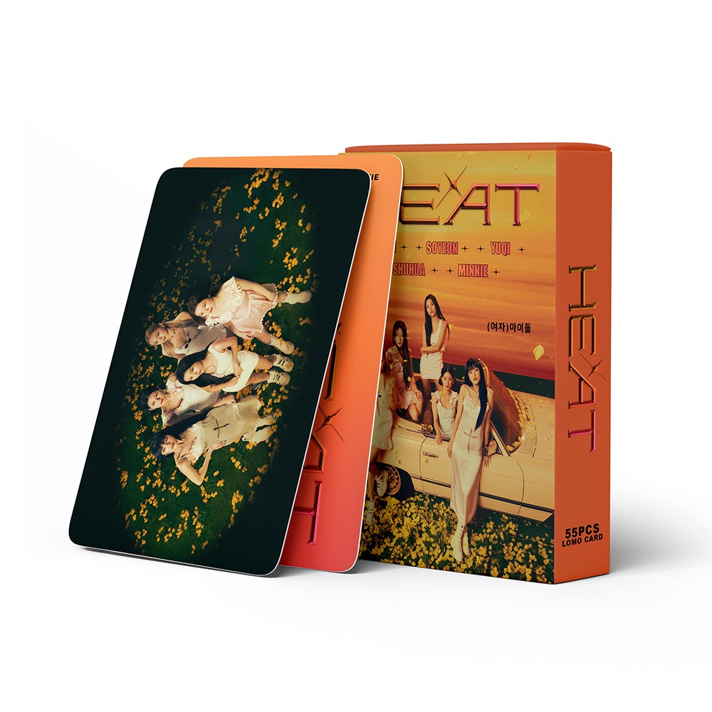 Trọn bộ 55 Lomo Card Bo Góc I-DLE HEAT