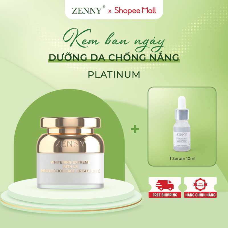Kem Ban Ngày, Dưỡng Da Chống Nắng Zenny Platinum [TẶNG SERUM]