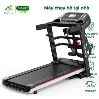 Máy chạy bộ tại nhà gấp gọn tốc độ tối đa 14km/h, máy chạy bộ đa năng tại nhà kèm dây đai massage bụng