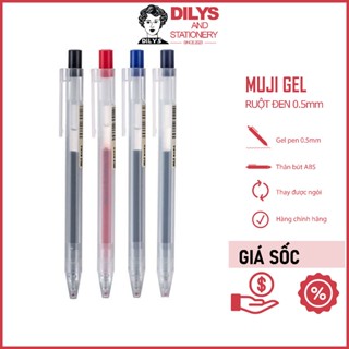  Bút bi bấm Muji ngòi 0,5 mm cao cấp mực đều 
