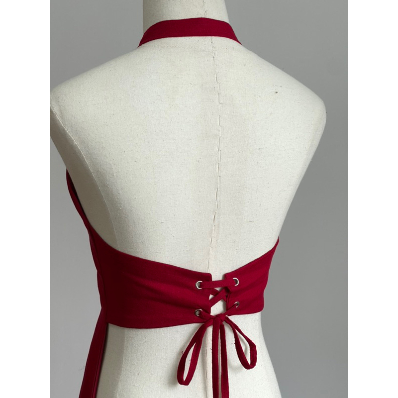 Luna top/ Áo yếm linen gân