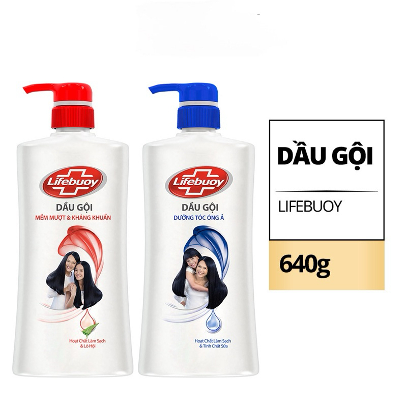 Dầu gội Lifebuoy Tóc Dày Óng Ả / Tóc Mềm Mượt Kháng Khuẩn 640g