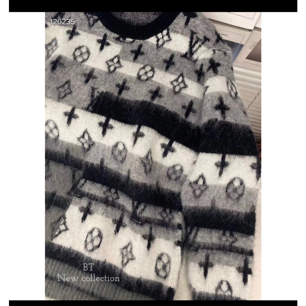 Áo Len LV Nam Nữ Cổ Bo Tròn Hàng Quảng Châu Cao Cấp-Áo Len Nam Nữ Hàng Đẹp Chuẩn Form Nam Nữ