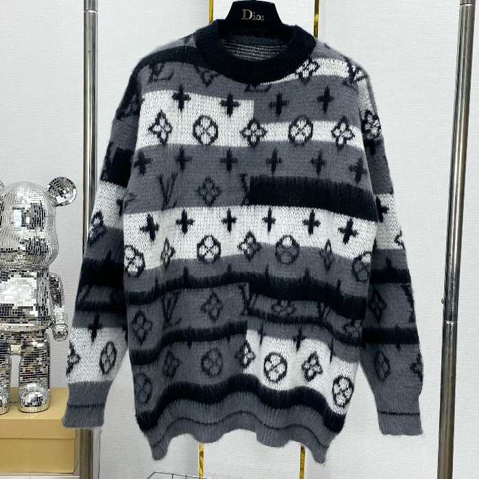 Áo Len LV Nam Nữ Cổ Bo Tròn Hàng Quảng Châu Cao Cấp-Áo Len Nam Nữ Hàng Đẹp Chuẩn Form Nam Nữ