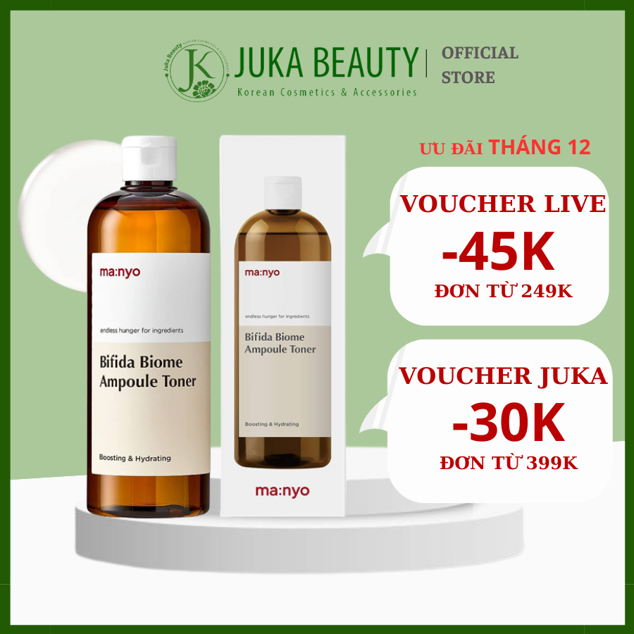 Nước hoa hồng / Sữa dưỡng ẩm Ma:nyo Bifida Biome Ampoule Toner / Lotion