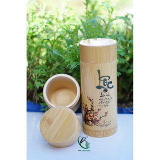 Hộp tre đựng trà in thư pháp chữ Lộc