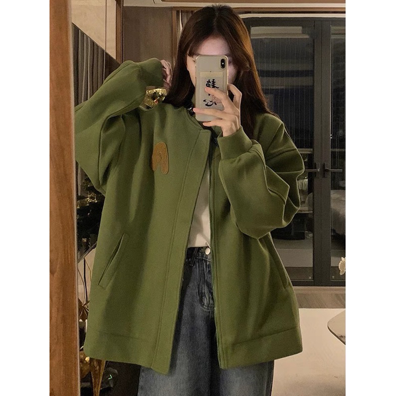 ÁO KHOÁC NỈ THU ĐÔNG KHOÁC NGOÀI BOMBER CHỮ P