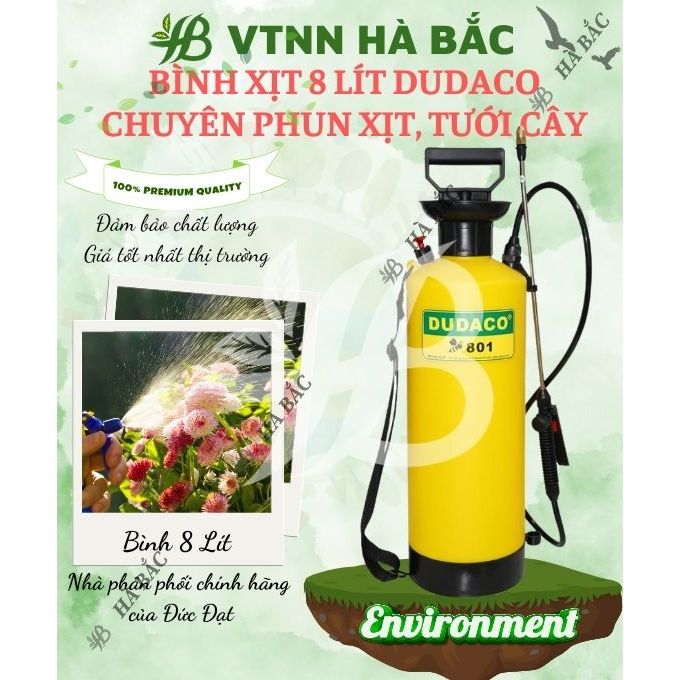 Bình Xịt 8 Lít Dudaco, Dùng Phun Tưới, Bền, Nhỏ Gọn, Tiện Lợi - [Hàng Chính Hãng]