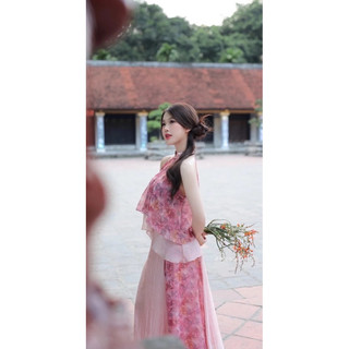 Set yếm hoa nhí cổ tàu