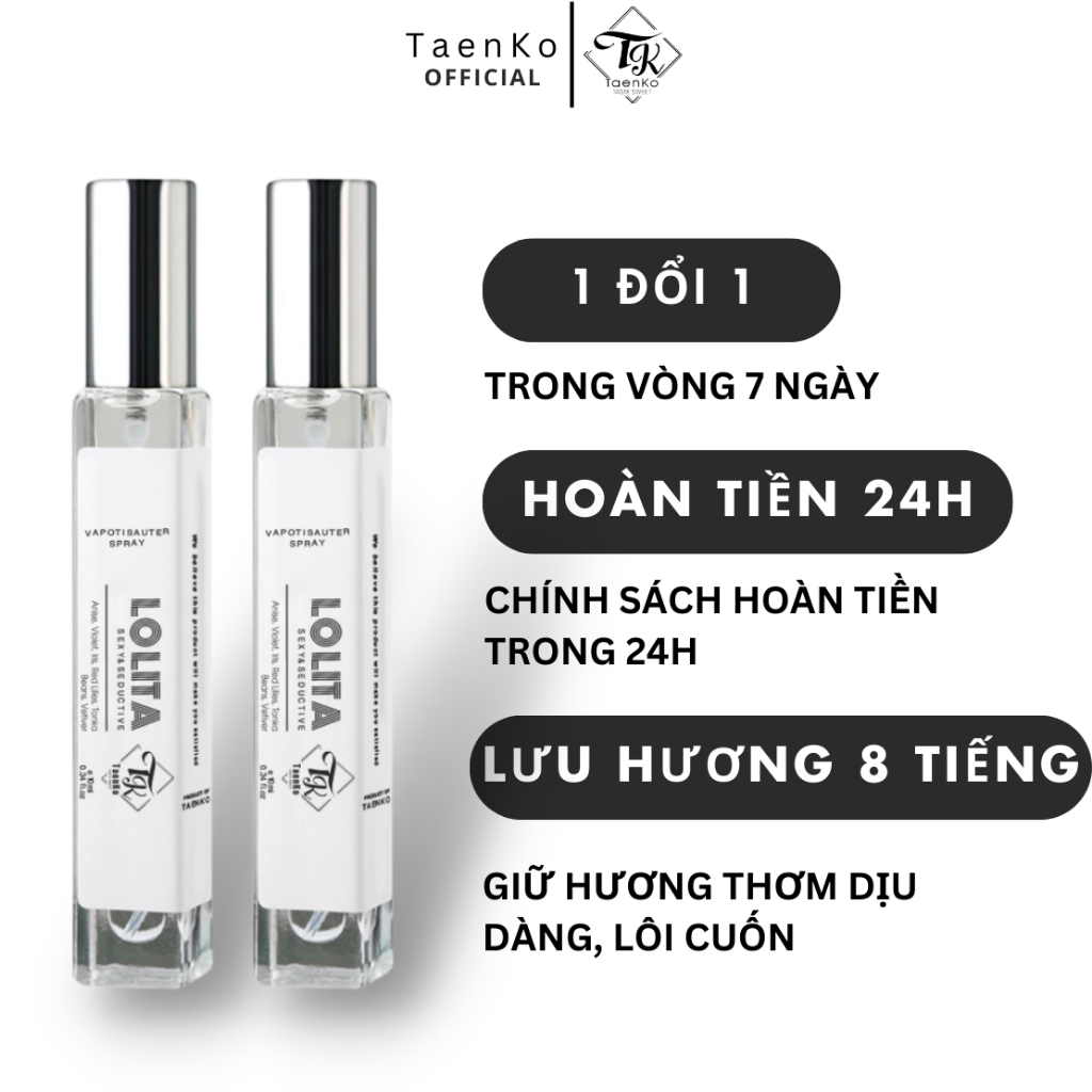 Nước hoa nữ TaenKo Lolita cuốn hút, ngọt ngào, gợi cảm dịu dàng lưu hương lâu thu hút người khác dạng xịt 10mL
