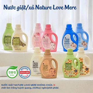 [CHÍNH HÃNG] Nước giặt/xả NATURE LOVE MERE nội địa Hàn Quốc cho bé túi 500ml/750ml/1.3L/chai 1.8L