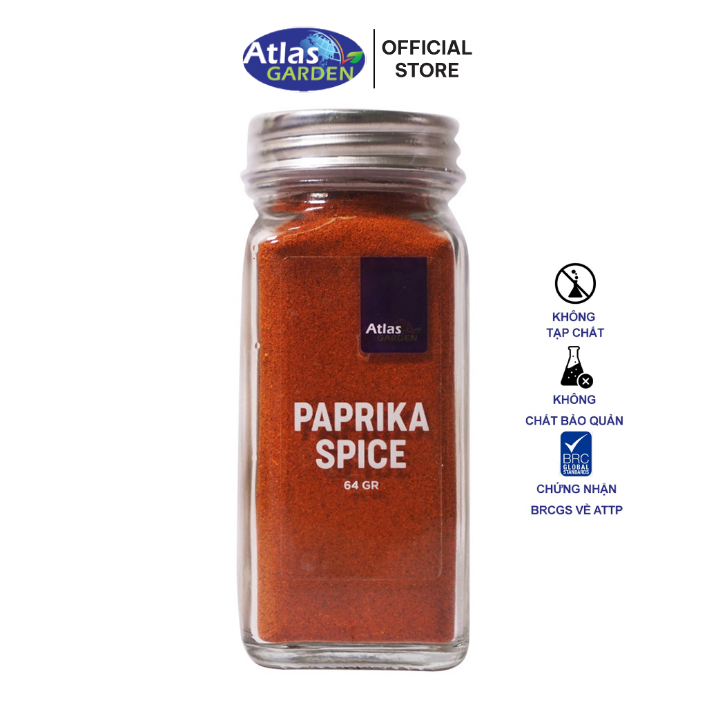 Paprika Sweet 64g - Bột ớt paprika sweet không cay Atlas Garden