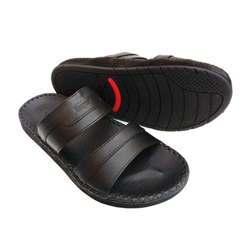 Dép nam da quai ngang thời trang 2 dây lịch sự đế cao 2,5cm HY73