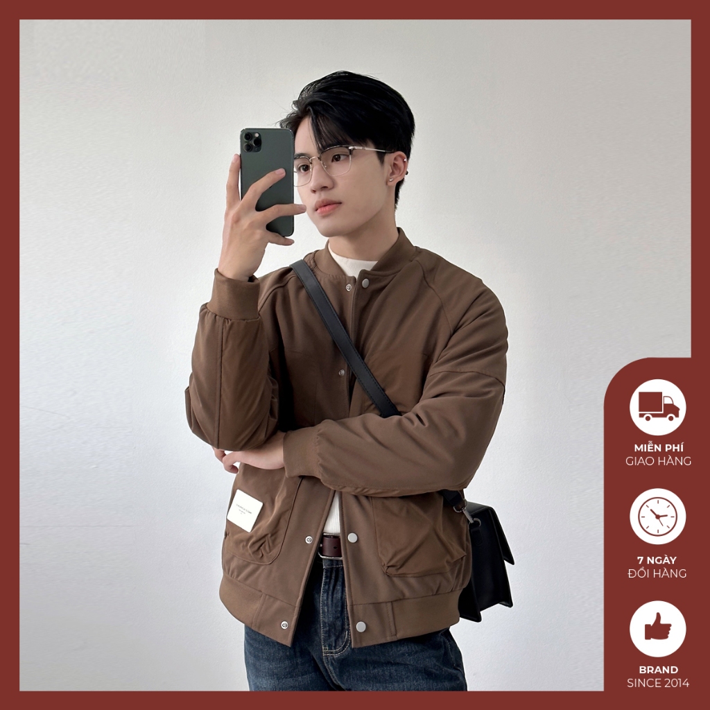 Áo khoác kaki nam Độc menswear form rộng cúc bấm, bên trong trần bông giữ nhiệt cản gió - AK441