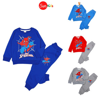 Bộ thu đông bé trai, đồ bộ cho bé trai, bộ nỉ cho bé chất da cá, size 4-10 tuổi - sunkids