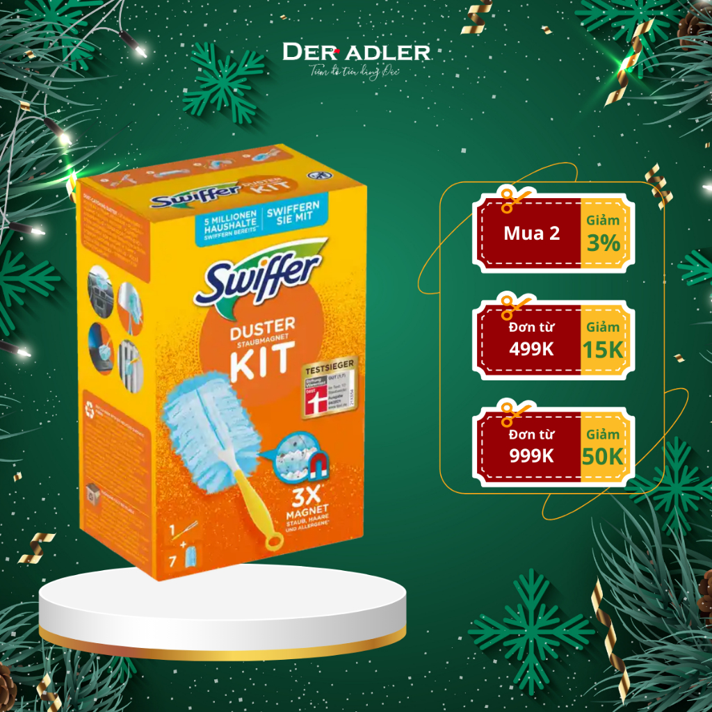 Chổi lau bụi đa năng SWIFFER hút bụi, tóc, lông chó mèo với bông thay tiện dụng