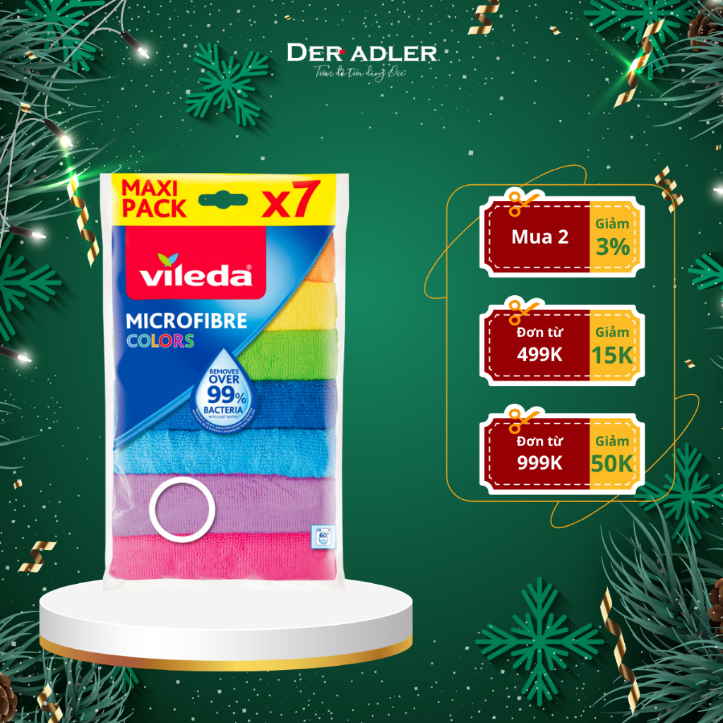 Khăn lau đa năng đủ màu VILEDA cho mặt bếp, tủ, bàn ghế, đồ trang trí
