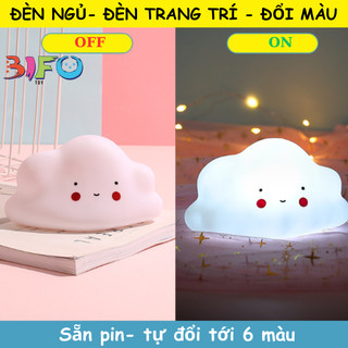 Đèn ngủ tự đổi màu đèn silicon nhựa mềm dễ thương đèn trang trí để bàn đèn ngủ decor góc học tập làm việc nhiều hình