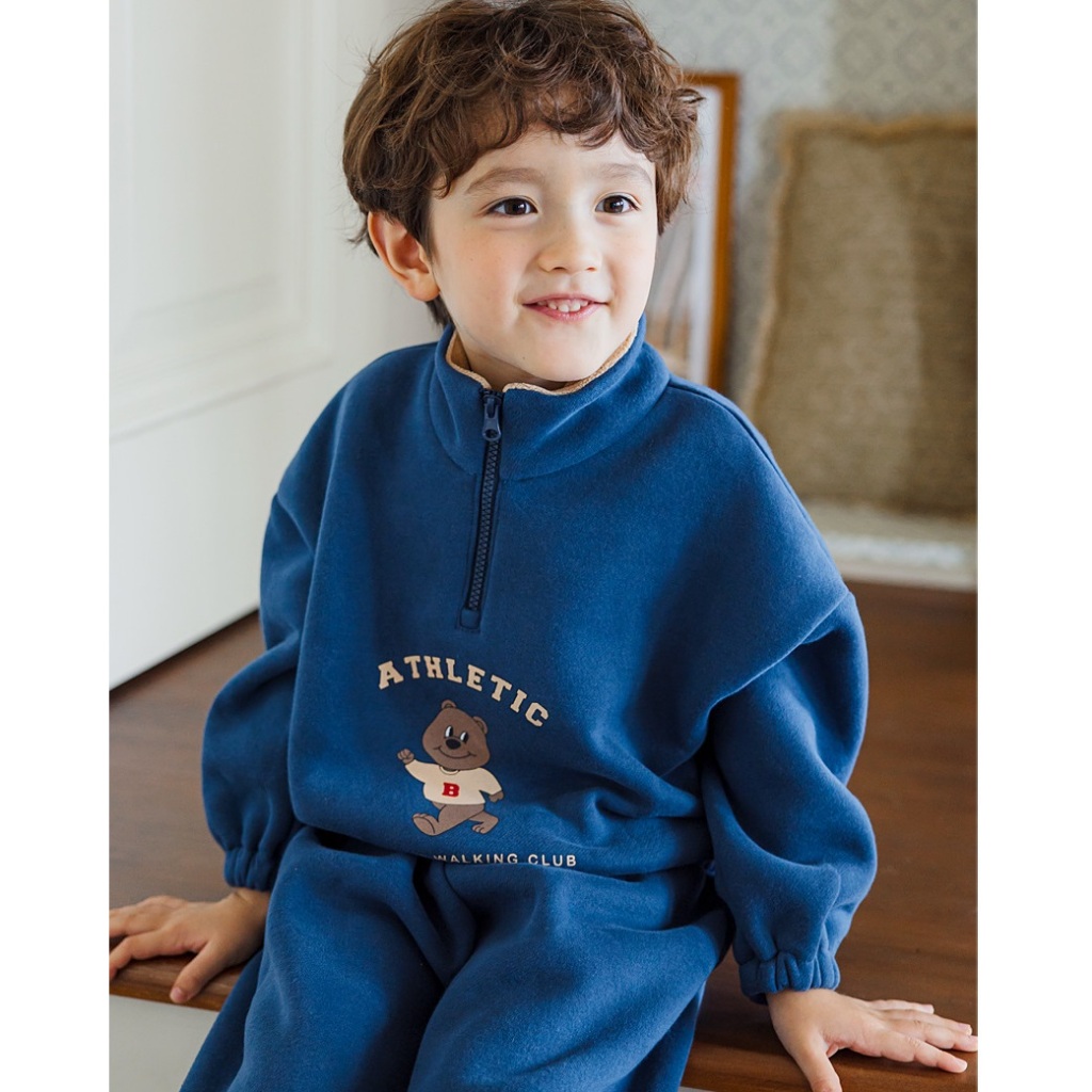 Bộ nỉ bông Bebezoo kéo khóa cho bé BEC4SE201