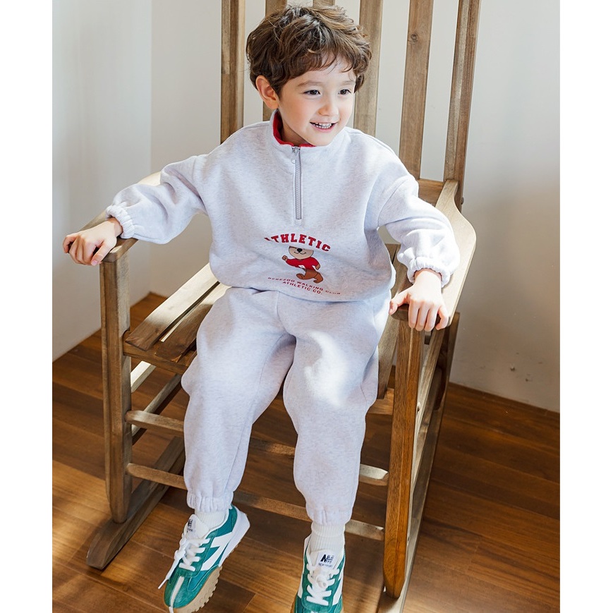 Bộ nỉ bông Bebezoo kéo khóa cho bé BEC4SE201