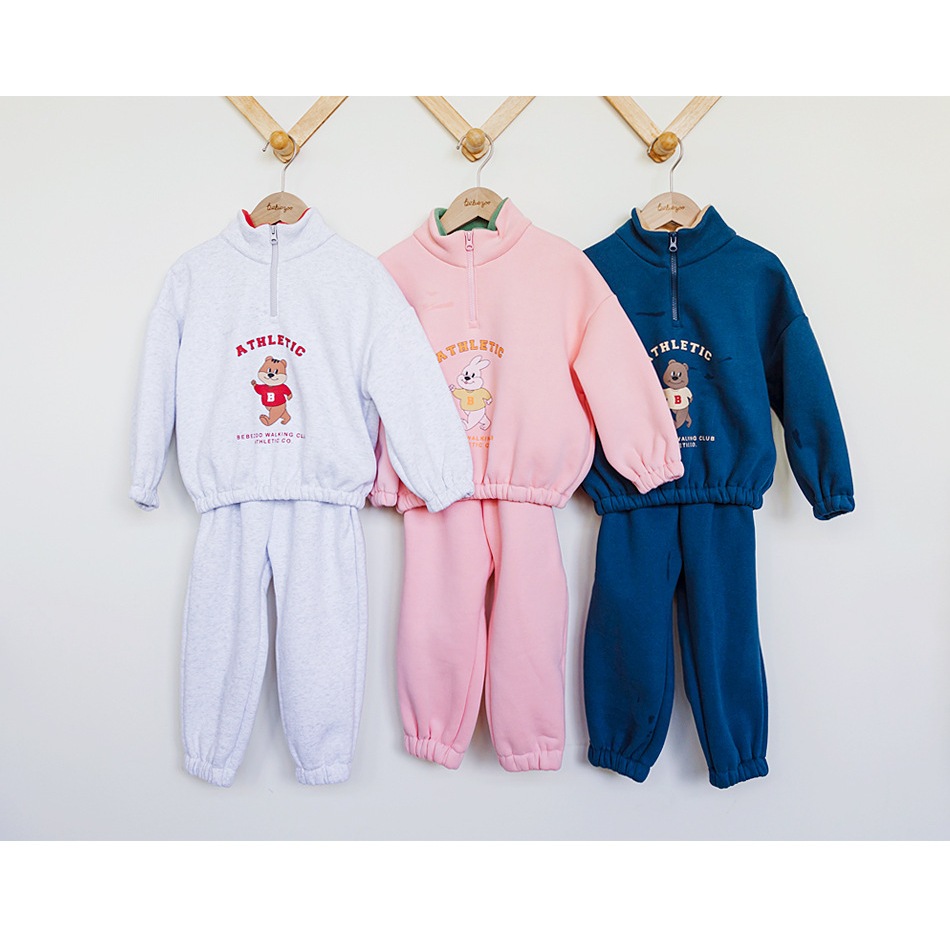 Bộ nỉ bông Bebezoo kéo khóa cho bé BEC4SE201