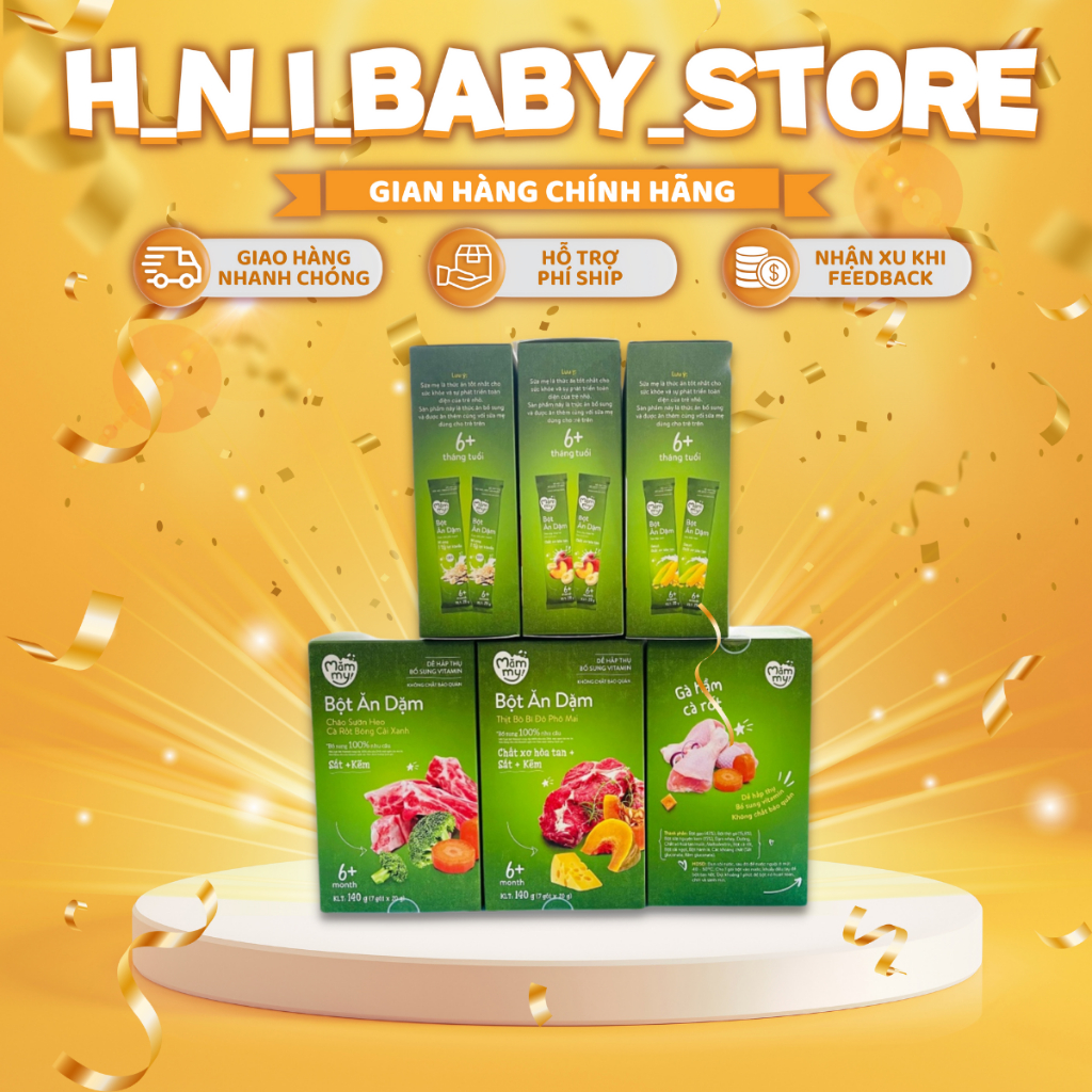 Bột ăn dặm 💥 CHÍNH HÃNG 💥 Bột Mămmy cho bé từ 6 tháng giảm táo bón, tăng cân, lẻ 1 gói