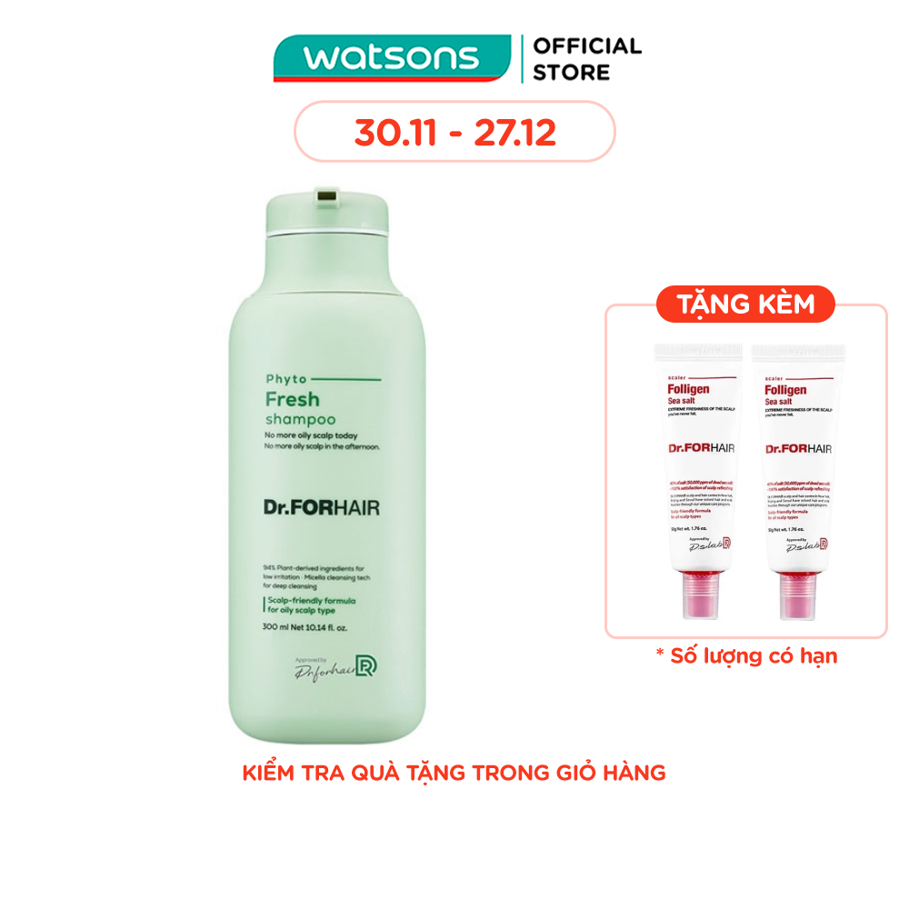 [Mã FMCGWA101 giảm 8% đơn 250K] Dầu Gội Dr.FORHAIR Phyto Fresh Shampoo 300ml