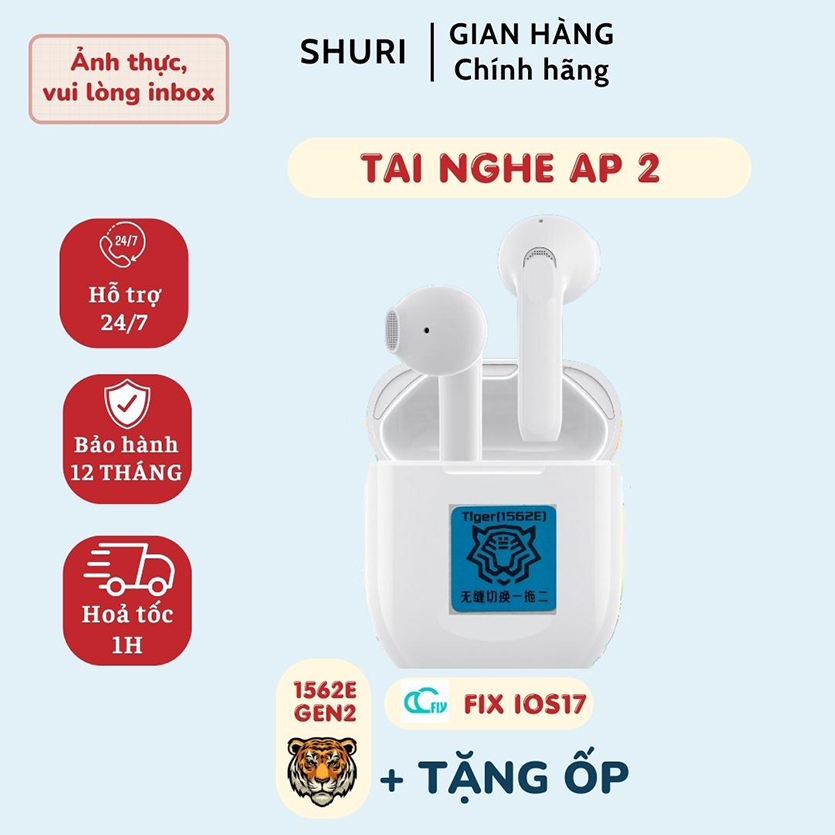 Tai Nghe Hổ Vằn AP2 1562E Made in Japan FIX IOS17 Cao Cấp / Tai Nghe Bluetooth AP 2 Hổ Vằn 1562E Chính Hãng