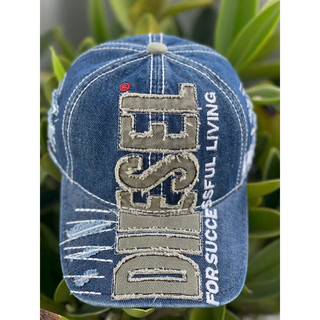 Mũ jeans nón lưỡi trai rách phối thêu chữ dọc cực chất