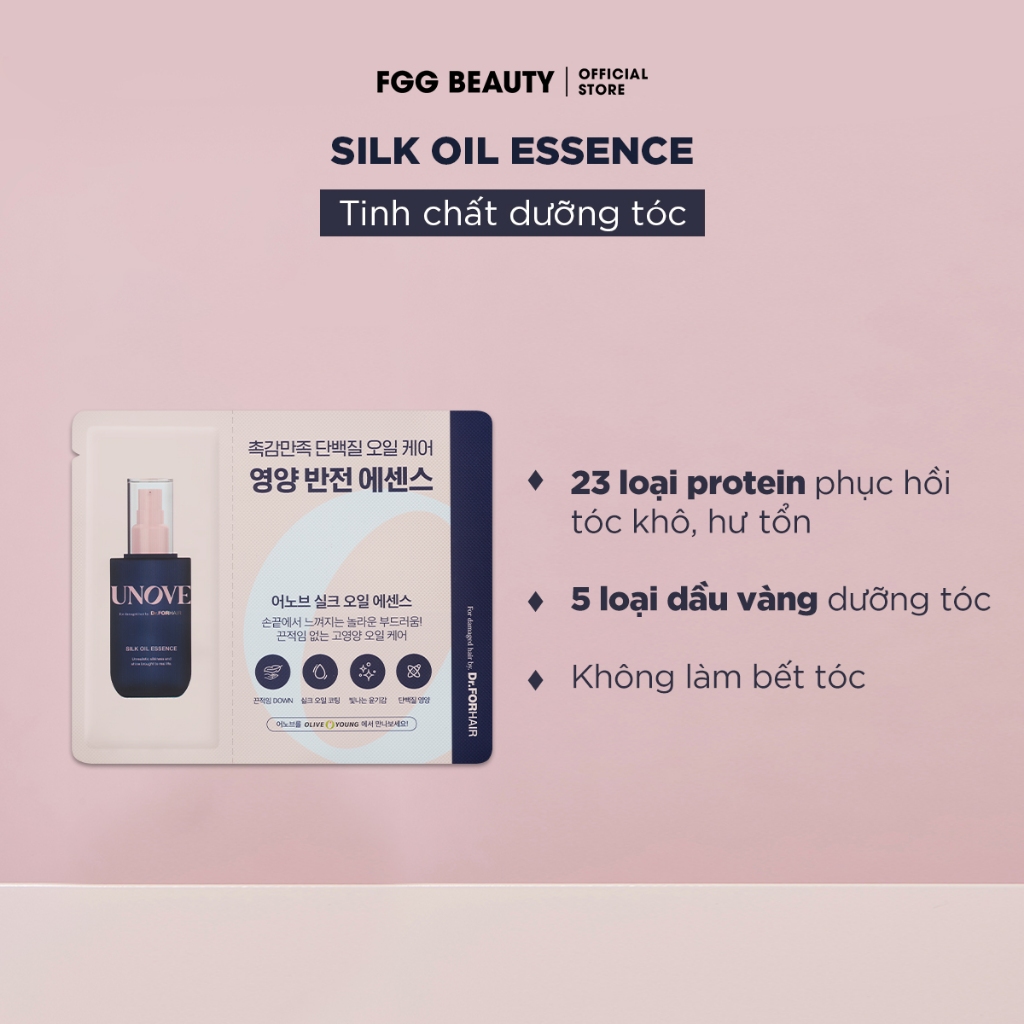 Combo gói dùng thử tinh chất nuôi dưỡng chăm sóc tóc UNOVE silk oil essence 2ml