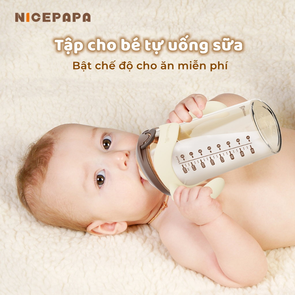 Bộ quà tặng bình sữa cho bé NICEPAPA Cho Bé Sơ Sinh Từ 0 Đến 4 Tuổi Với Kết Hợp Bình Sữa PPSU Chống Đầy Hơi