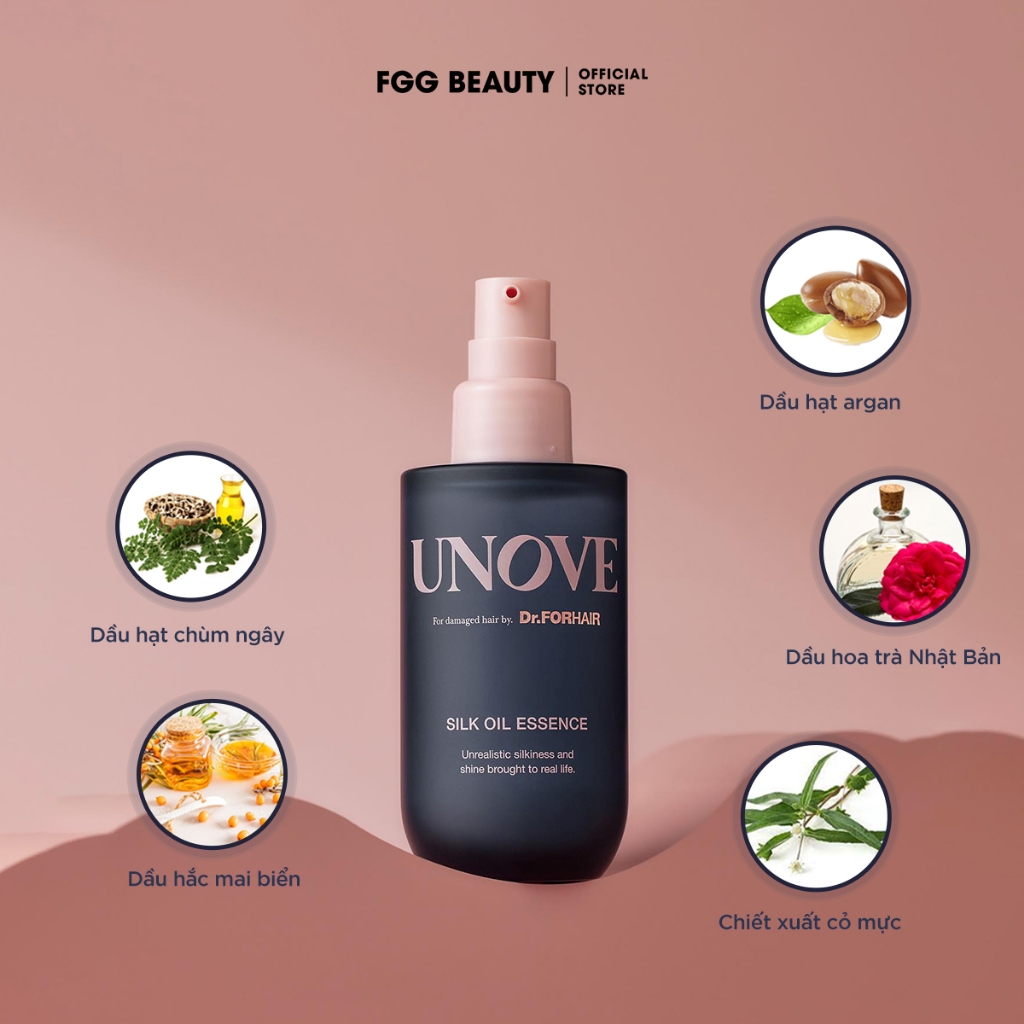 Tinh chất dưỡng tóc cao cấp UNOVE Silk Oil Essence giúp chăm sóc tóc khô và hư tổn 70ml