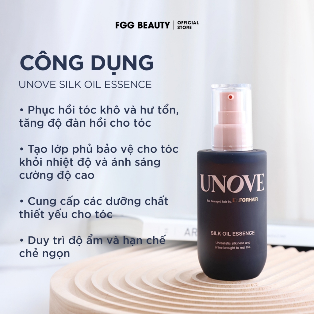 Tinh chất dưỡng tóc cao cấp UNOVE Silk Oil Essence giúp chăm sóc tóc khô và hư tổn 70ml
