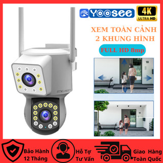Camera Wifi Ngoài Trời Funsion 2 mắt Yoosee .8.0MP - Xem 360 độ không góc chết, Ban đêm có màu, Hai giao diện quan sát