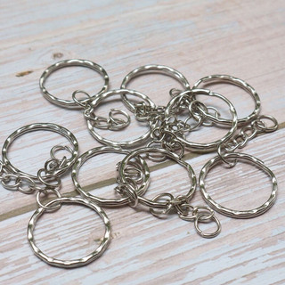 Móc khoá bạc viền gợn sóng 2,5cm