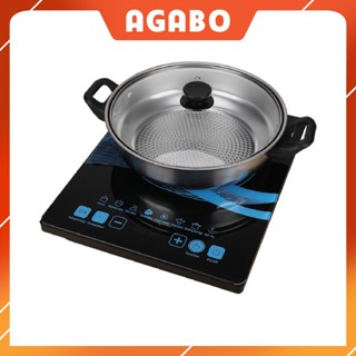 [Bảo hành 1 tháng] Bếp từ kèm nồi lẩu inox, mặt kính cường lực, cộng suất 2200W