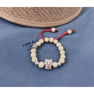 Vòng tay mix charm rồng cho bé - Vòng dâu tằm mix charm rồng bi bạc ta