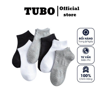 Tất cổ ngắn nam nữ trắng đen đơn giản chất vải co giãn bốn chiều dễ phối giày - Tubo Shop